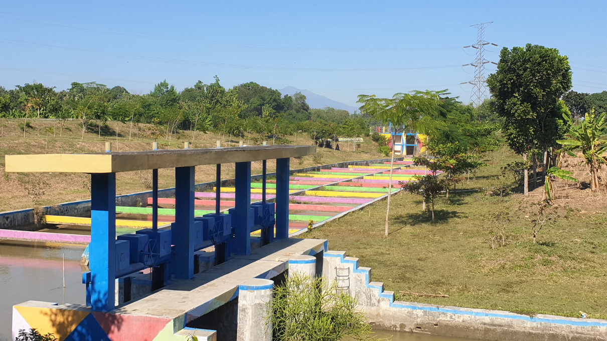 colorful water irigation system in indonesia